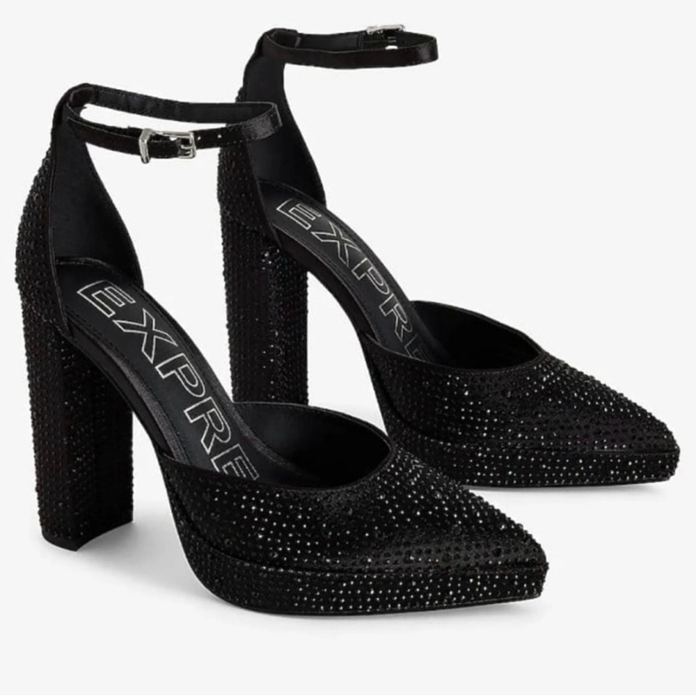 Express Women's Sparkling Black Heels